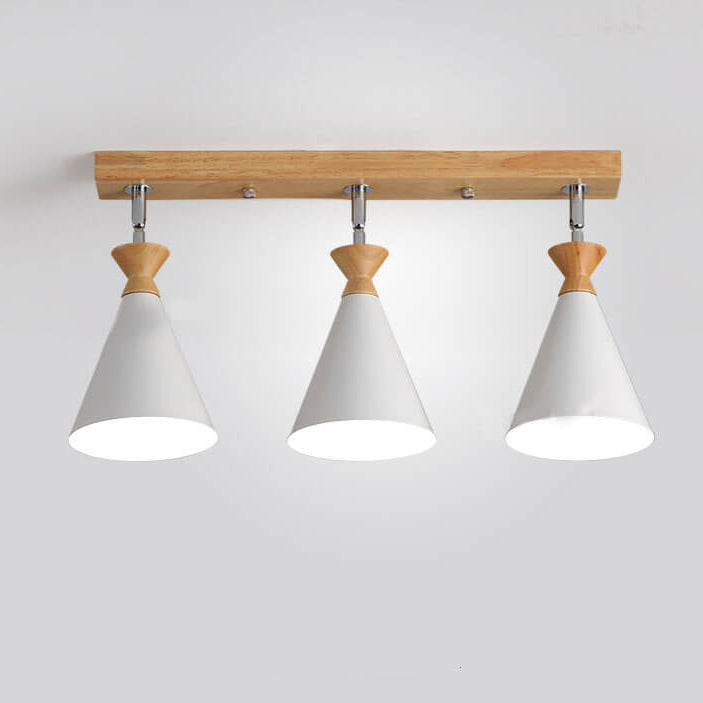 Macaron Cone Shade 3-Light Semi-Flush Mount Ceiling Light