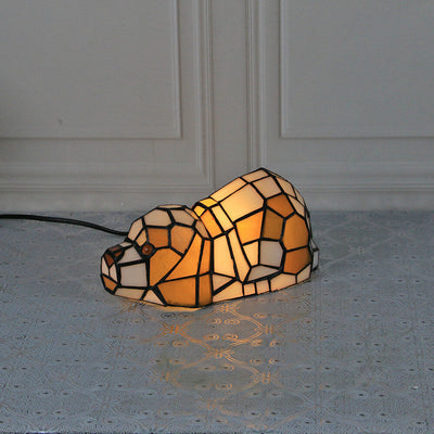 Tiffany Creative Chats /Chiens en Vitrail Lampe de Table Veilleuse 1 Lumière 