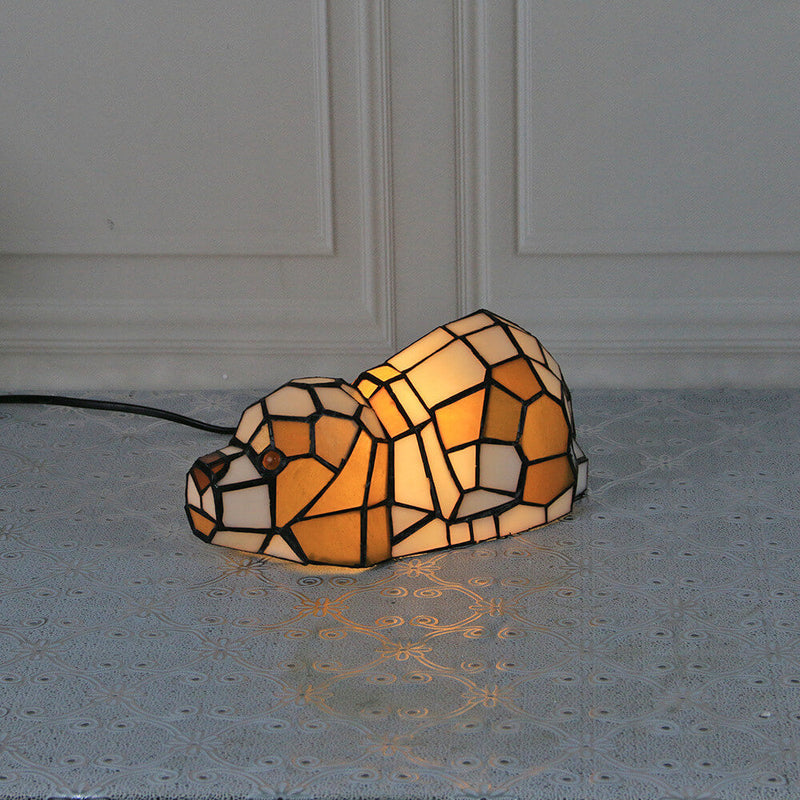 Tiffany Creative Chats /Chiens en Vitrail Lampe de Table Veilleuse 1 Lumière 