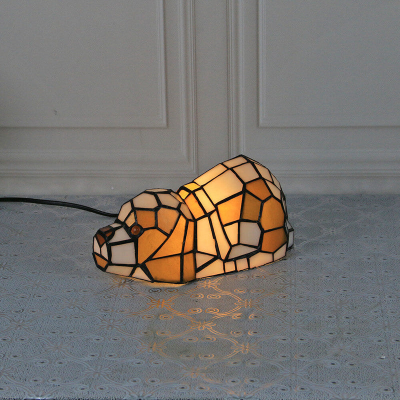 Tiffany Creative Katzen/Hunde Buntglas 1-Licht Nachtlicht Tischlampe 