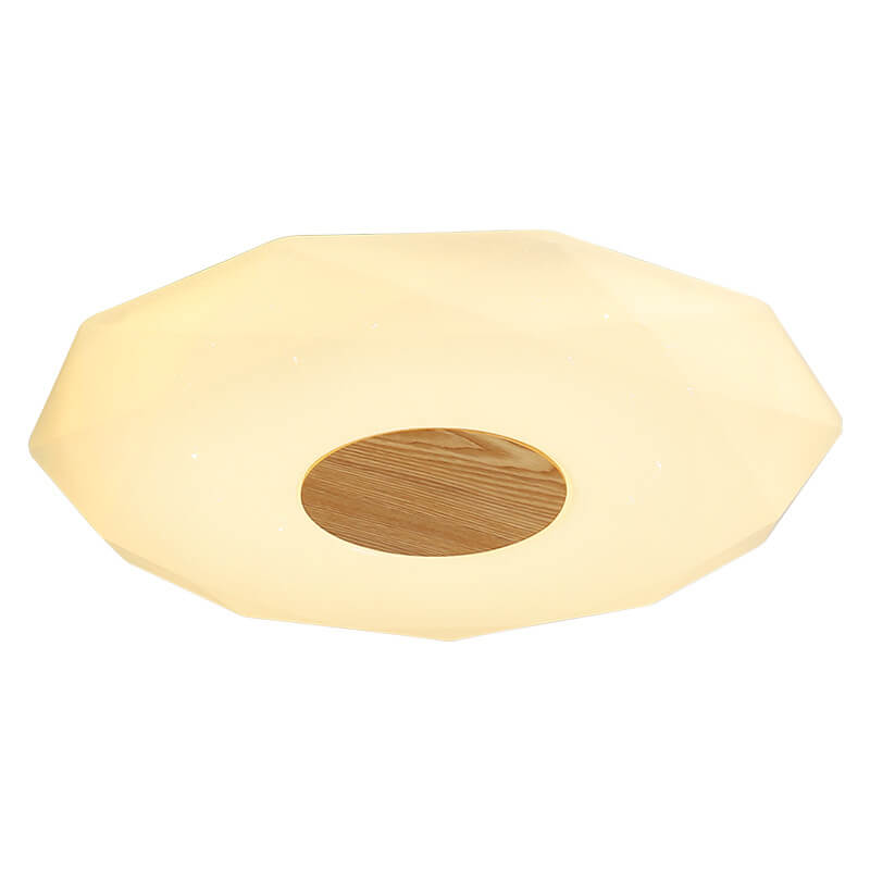 Nordic Solid Wood Acrylic Round 1-Light LED Flush Mount Ceiling Light