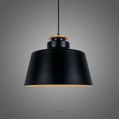 Nordic Minimalist Metal Solid Wood 1-Light Dome Pendant Light