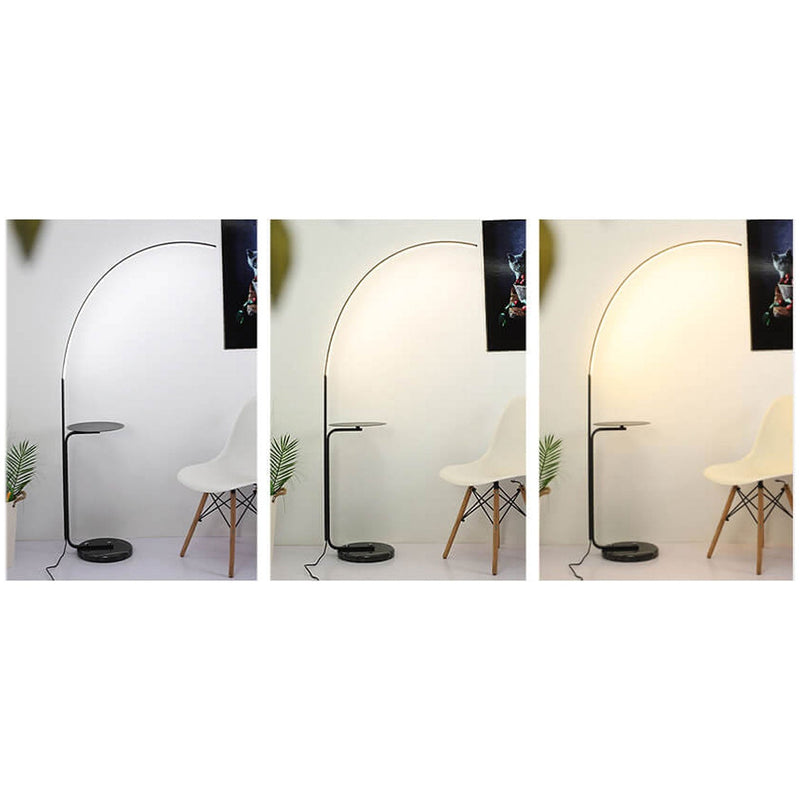 Nordic Minimalist Line Bending with Tray LED Standing Floor Lamp