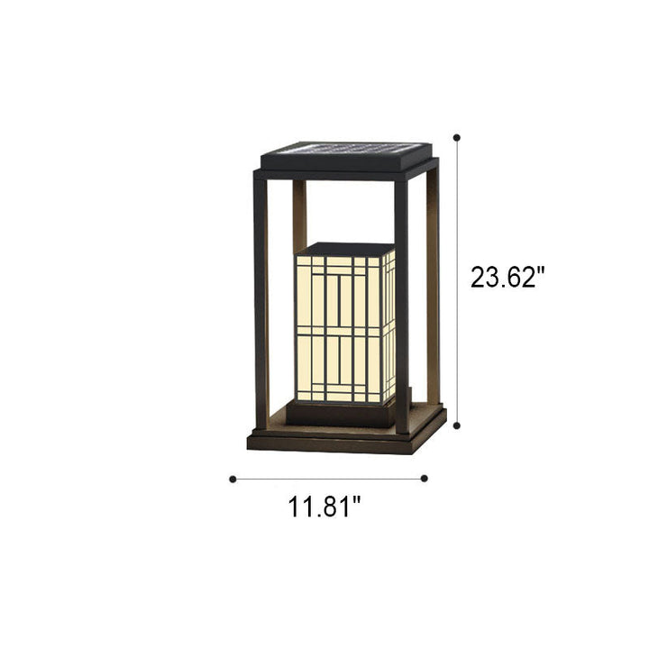 Luz exterior para jardín de césped impermeable con LED solar de mármol de acero inoxidable retro moderno 