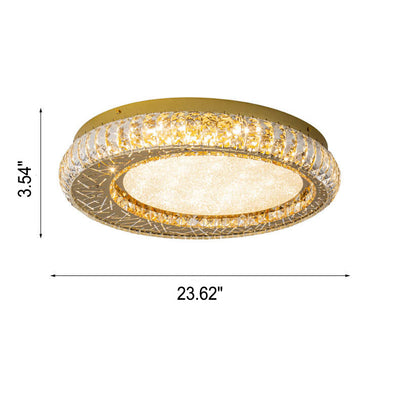 Modern Luxury Crystal Bird Nest Round LED Flush Mount Ceiling Light