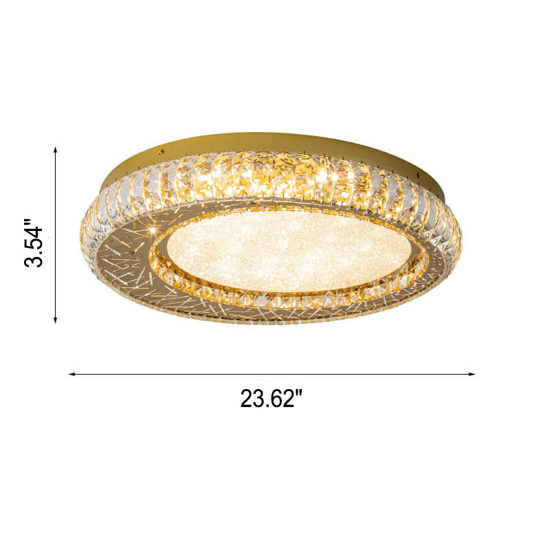 Modern Luxury Crystal Bird Nest Round LED Flush Mount Ceiling Light
