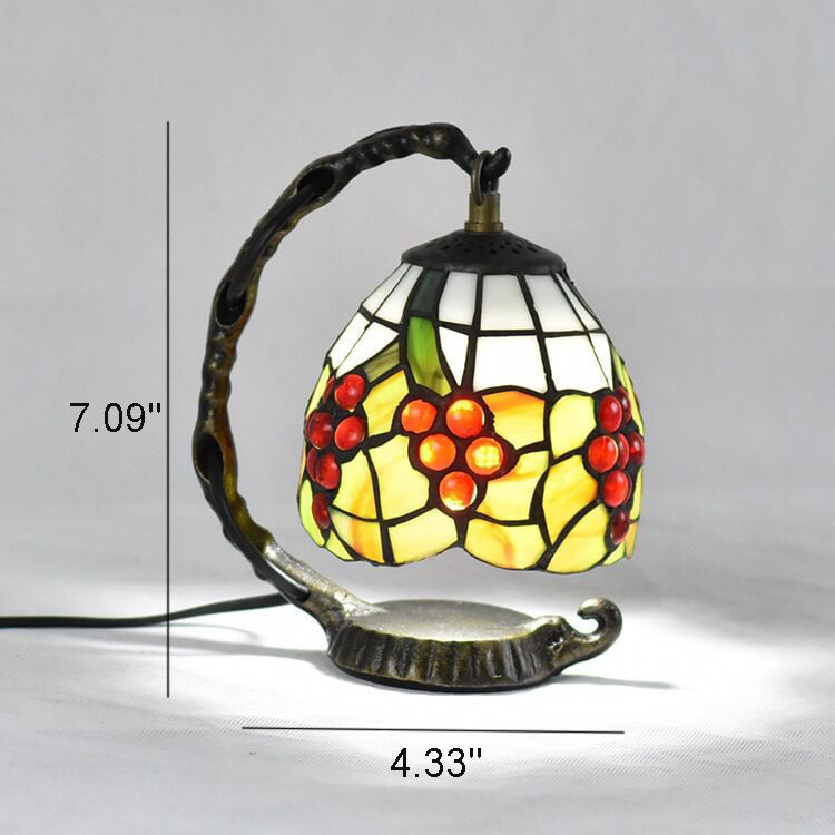 Tiffany-Glas-Tischlampe in Traubenform mit Augenschutz und 1 Licht 