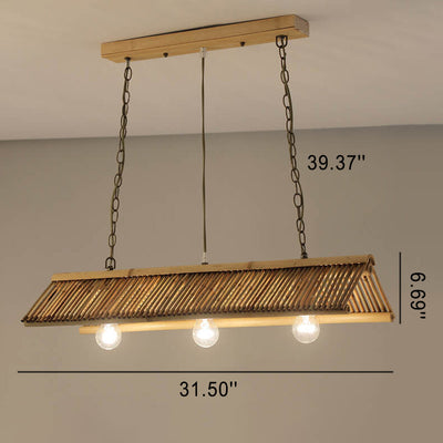 Modern Bamboo Chinese Antique Roof Design 1/2/3-Light Chandelier