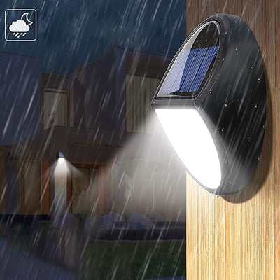 Modern Solar Outdoor Oval LED Garden Fence Wall Sconce Lamp