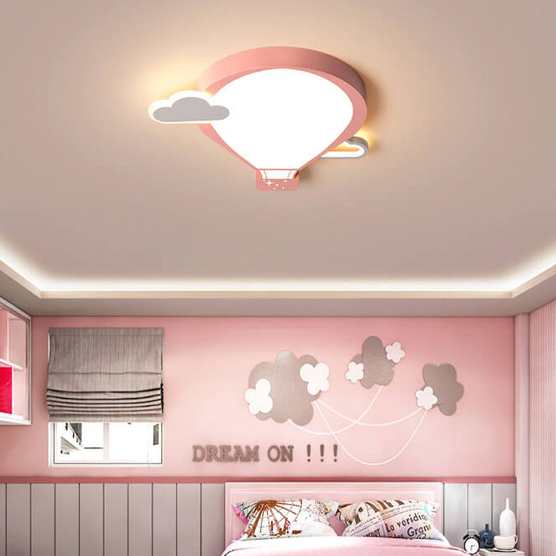 Cartoon Hot Air Balloon Kid LED Flush Mount Ceiling Light