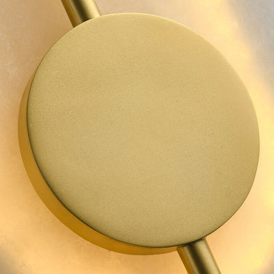 Modern Brass Lucite Circle LED Wall Sconce Lamp