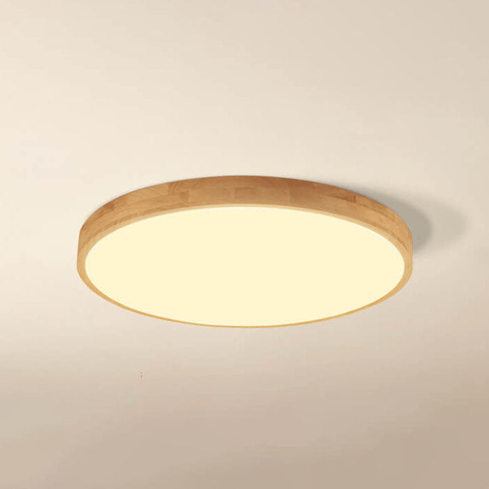 Nordic Massivholz Runde Ultra-Dünne LED Deckenleuchte 
