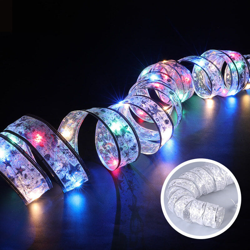 Christmas Tree Decoration Ribbon Gift LED String Lights