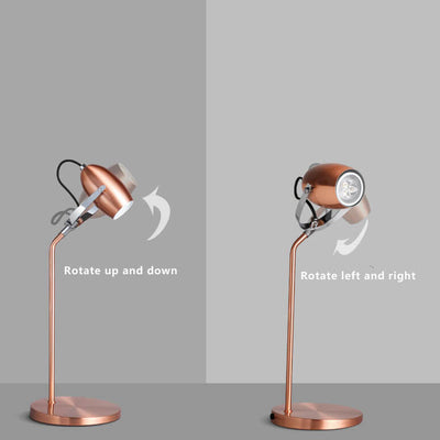 Modern Rose Gold Adjustable 1-Light LED Desk Lamp