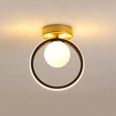 Nordic Circle Ball Shade LED Semi-Flush Mount Ceiling Light