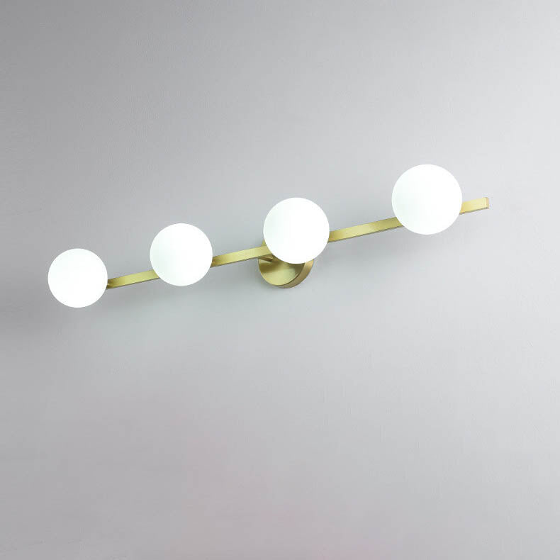 Moderne Kupfer-Glas-Kugel 3/4 Licht Spiegel Frontlicht 