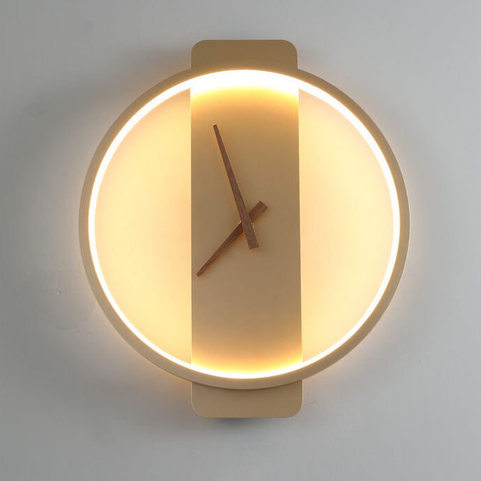 Modern Minimalist Clock Shaped 1-Light LED Wall Sconce Lamp