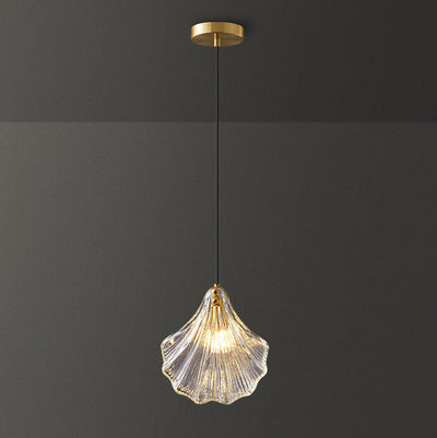 Modern Luxury Glass Shell Brass 1-Light Pendant Light