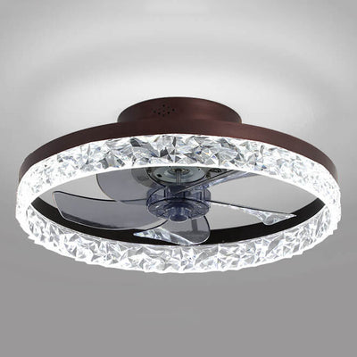 Modern Circle Ring LED Semi-Flush Mount Ceiling Fan Light