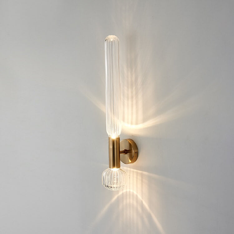 Modern Glass Cylindrical Bar 1-Light LED Wall Sconce Lamp