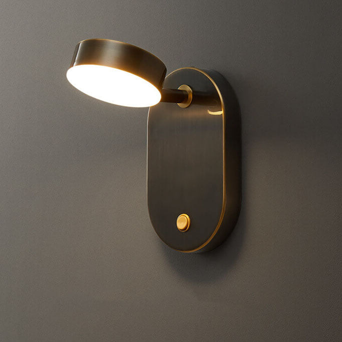 Aplique de pared LED de 1 luz con cilindro de cobre minimalista 
