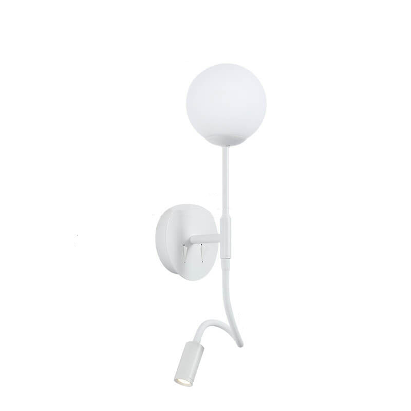 Modern Round Glass Ball Silicone Hose 1-Light Wall Sconce Lamp