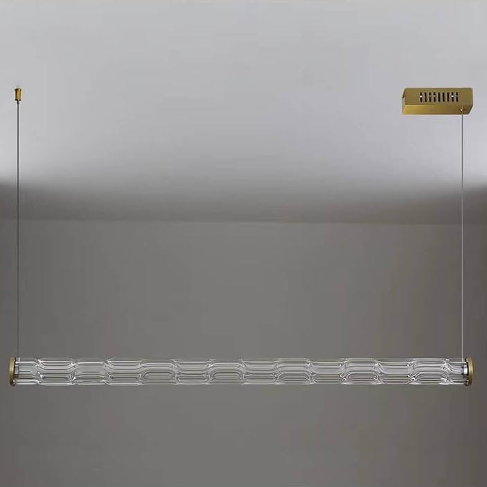 Modern Textured Glass Long Bar 1-Light LED Chandelier