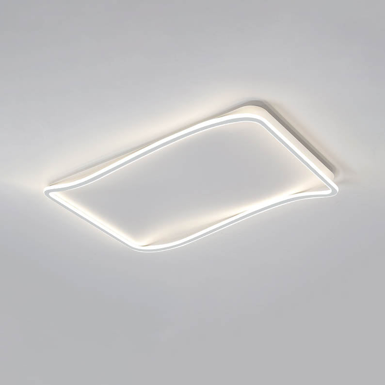 Minimalist Rectangular Aluminum LED Flush Mount Ceiling Light