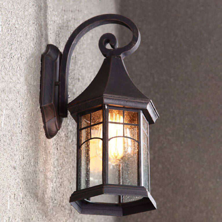 Lanterne européenne rétro étanche 1 lumière applique murale extérieure 