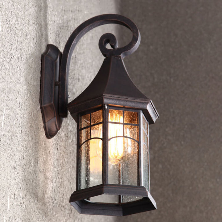 Lanterne européenne rétro étanche 1 lumière applique murale extérieure 