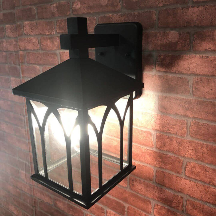 Lámpara Aplique de Pared Cuadrada Retro Europea para Exteriores a Prueba de Agua con 1 Luz 