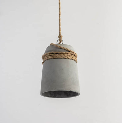 Industrial Cement Column Rope Wire 1-Light Pendant Light