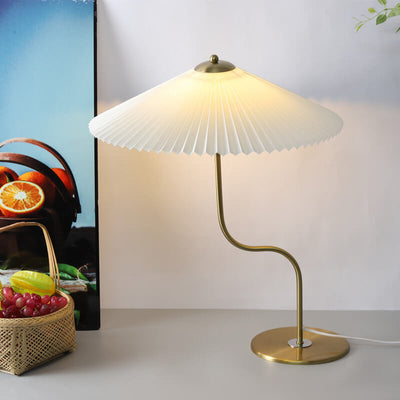 Retro Pleated Umbrella Shaped 1-Light Decorative Table Lamp