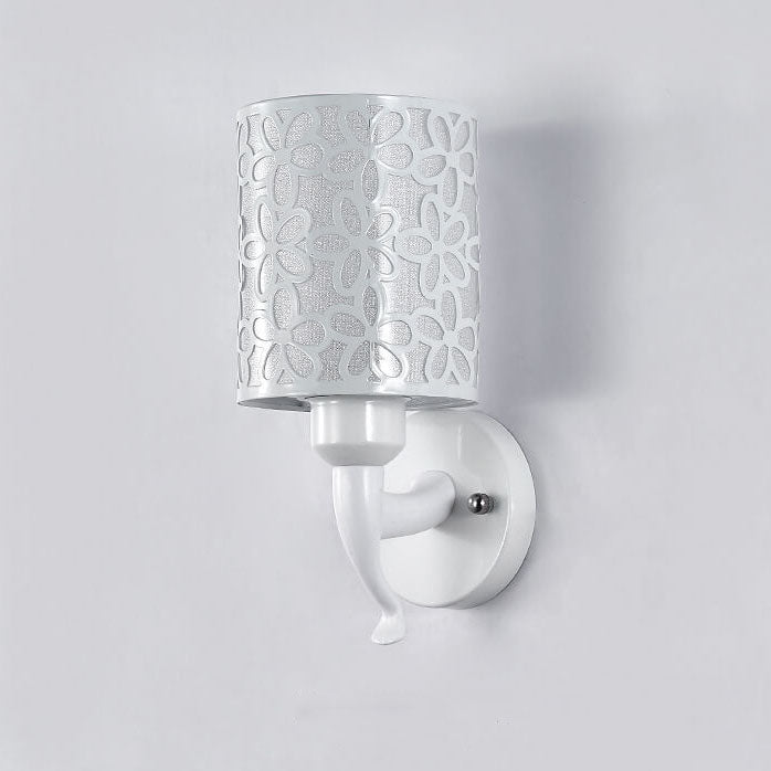 Modern Column Floral Shade 1-Light Wall Sconce Lamp