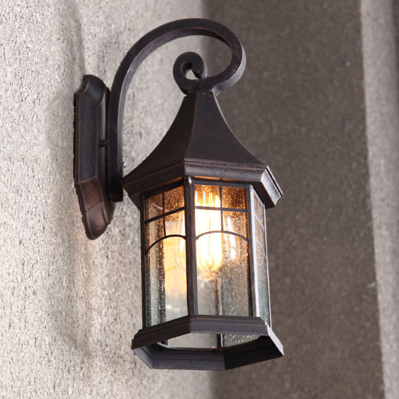 Lanterne européenne rétro étanche 1 lumière applique murale extérieure 
