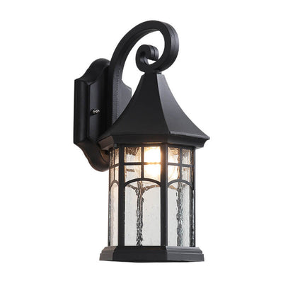 Vintage Lantern Glass Outdoor Waterproof Wall Sconce Lamp