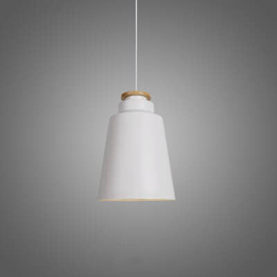 Nordic Minimalist Metal Solid Wood 1-Light Dome Pendant Light