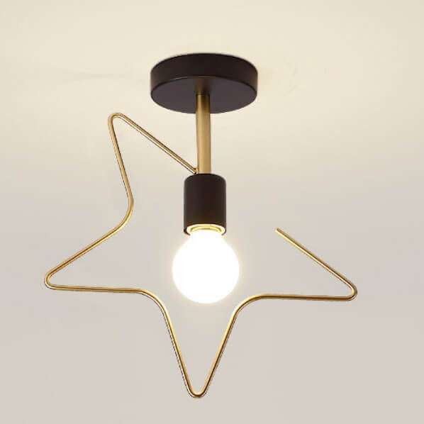 Nordic Creative Star Iron 1-Licht Semi-Flush Mount Deckenleuchte 