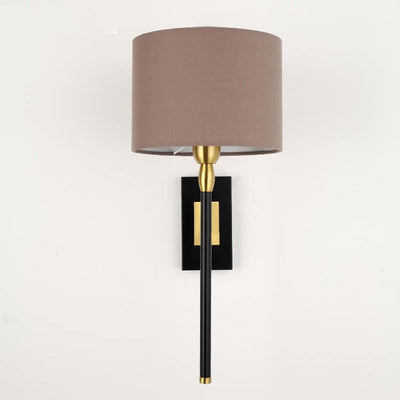 Modern Minimalist Coffee Fabric Cylinder Shade 1-Light Wall Sconce Lamp