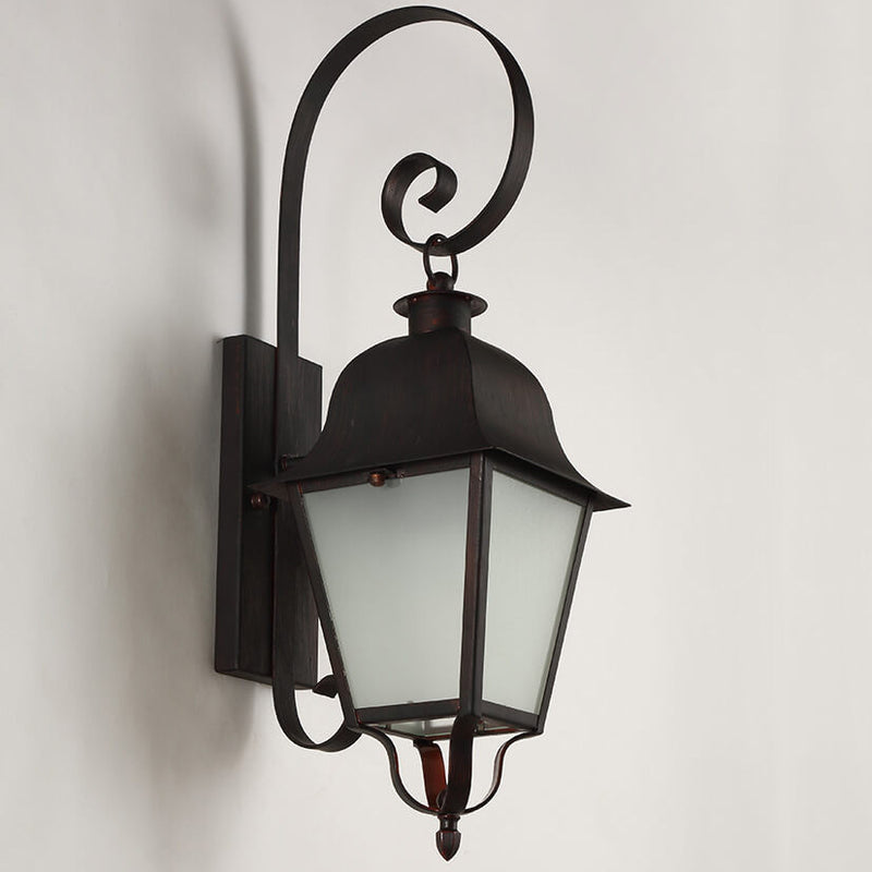 Retro European Square Arc Arm Outdoor Waterproof 1-Light Wall Sconce Lamp