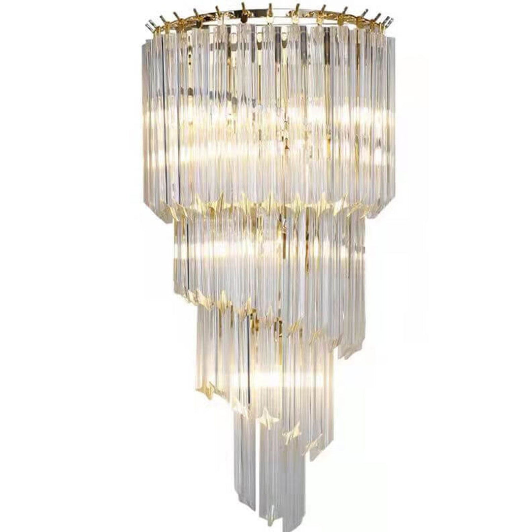 Applique Murale Moderne de Luxe en Cristal à Quatre Couches avec 4 Lumières 