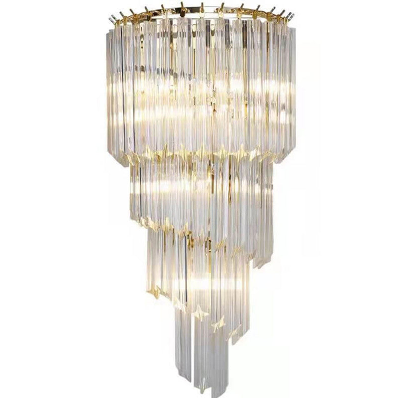 Moderne Luxus Kristall Vier Schichten 4-Licht Wandleuchte 