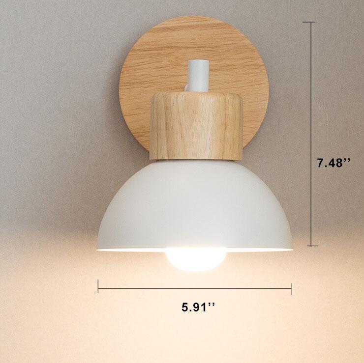 Nordic Wood Metal 1-Light Wall Sconce Lamps