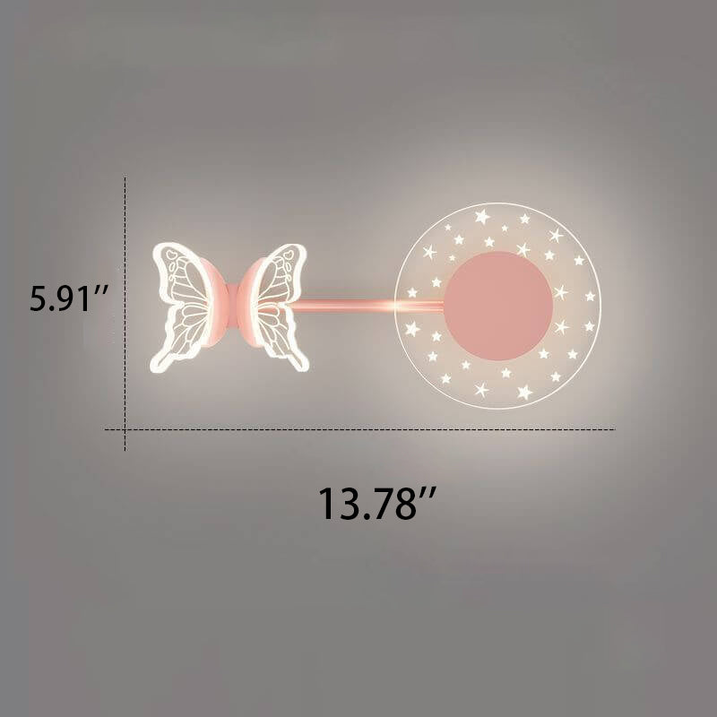 Lámpara de Aplique de Pared LED con Diseño de Mariposa Estrella Moderna Creativa de Acrílico 