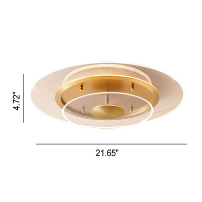 Modern Light Luxury Round Acrylic Gold LED Flush Mount Ceiling Light