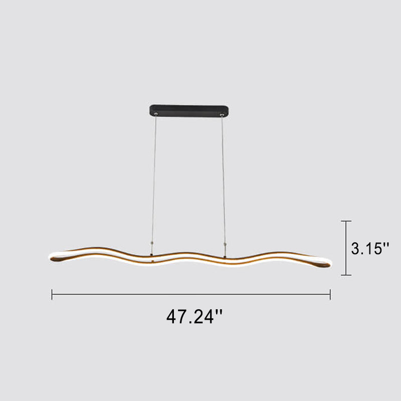 Nordic Minimalist Curve Bar LED-Kronleuchter aus Aluminium 