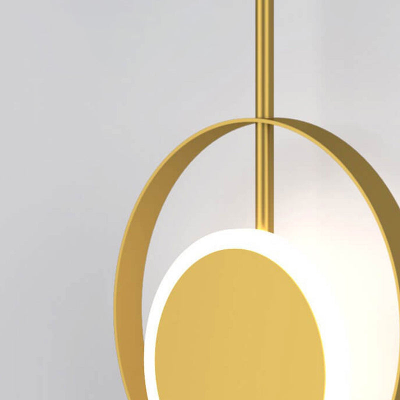 Modern Minimalist Iron Circle Straight Arm LED Light Wall Sconce Lamp