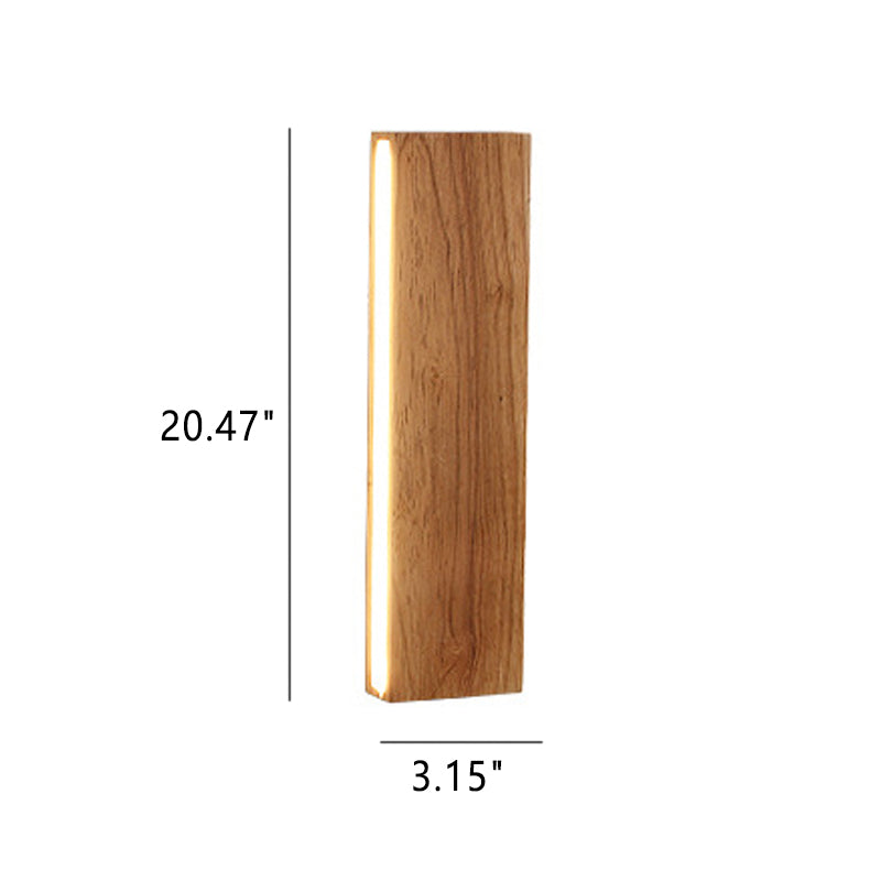 Simple Solid Wood Strip LED Wall Sconce Lamp