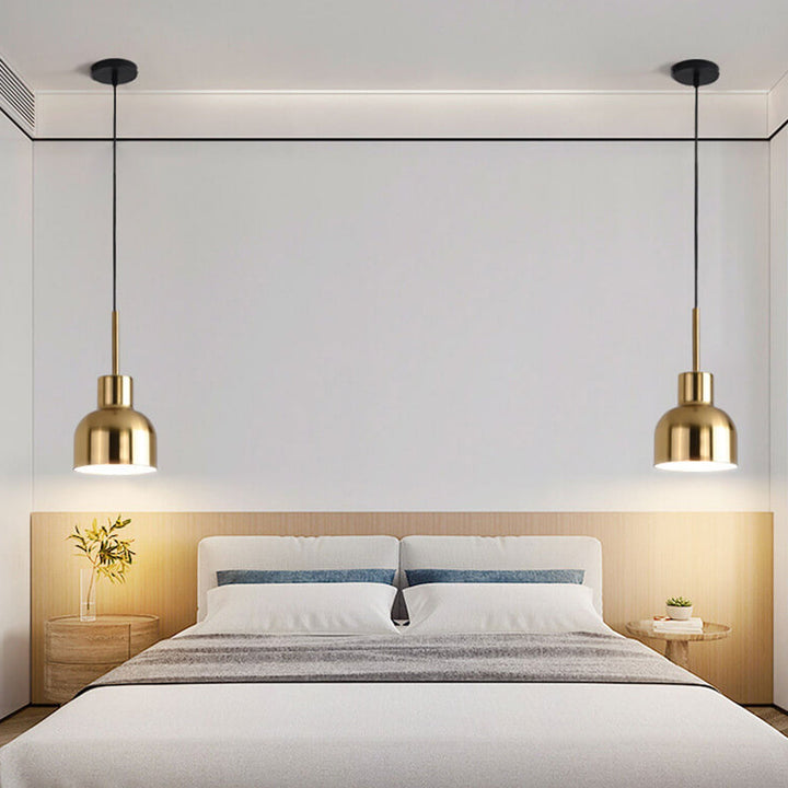 Industrielle Eisen Einfacher Glockenschirm Design 1-Licht Pendelleuchte 