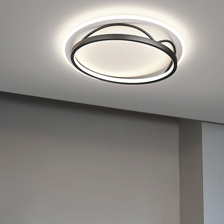 Luz de techo LED montada al ras con diseño geométrico cuadrado minimalista moderno de hierro y acrílico 